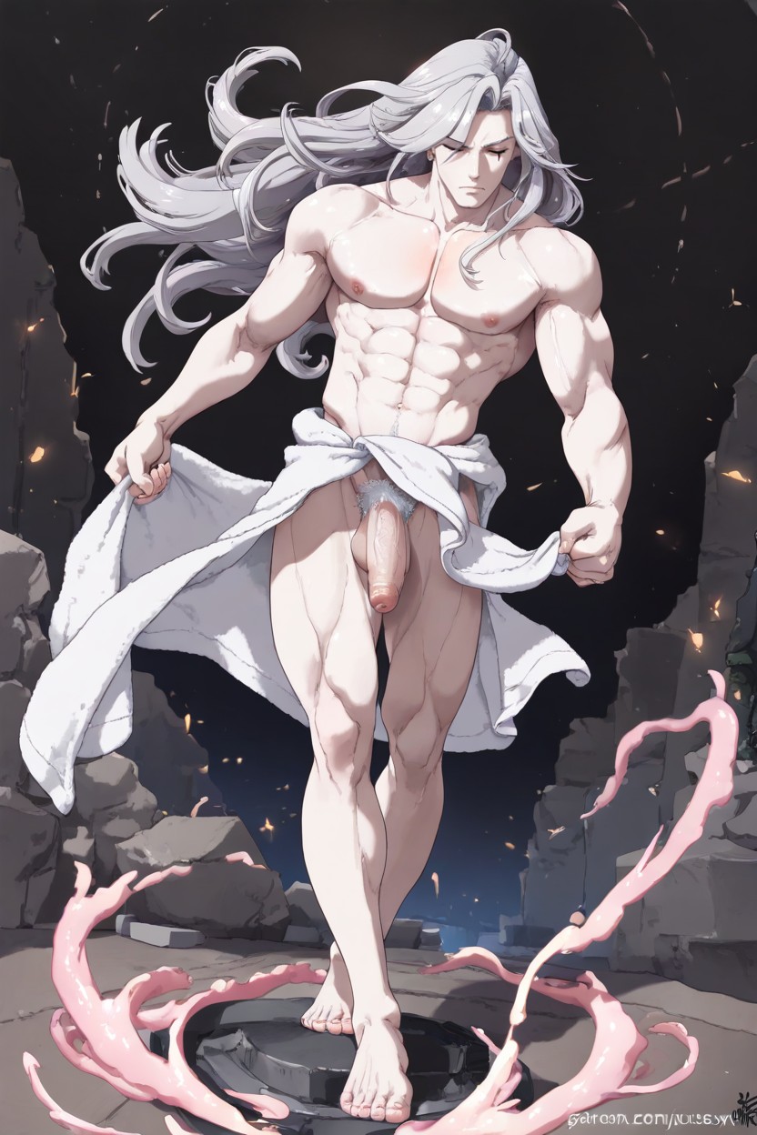 Towel Around Waist | Wearing Towel, 25+, Mamimi Art Style AI Gay Porn