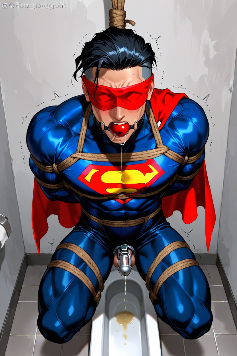 Asian Squat Toilet, Superman, Drool AI Gay Porn