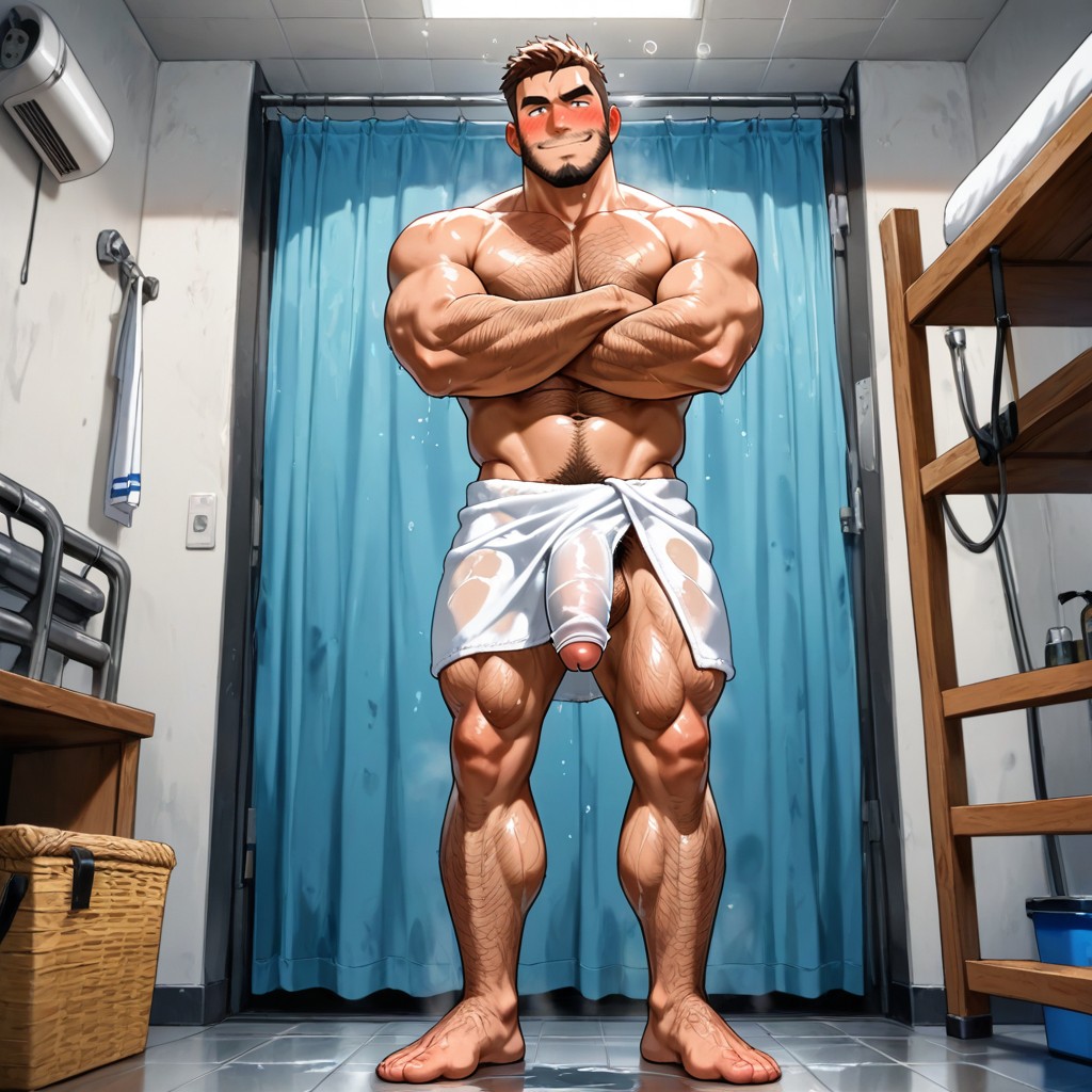 Bunk Beds, Stubble, Hairy Chest AI Gay Porn