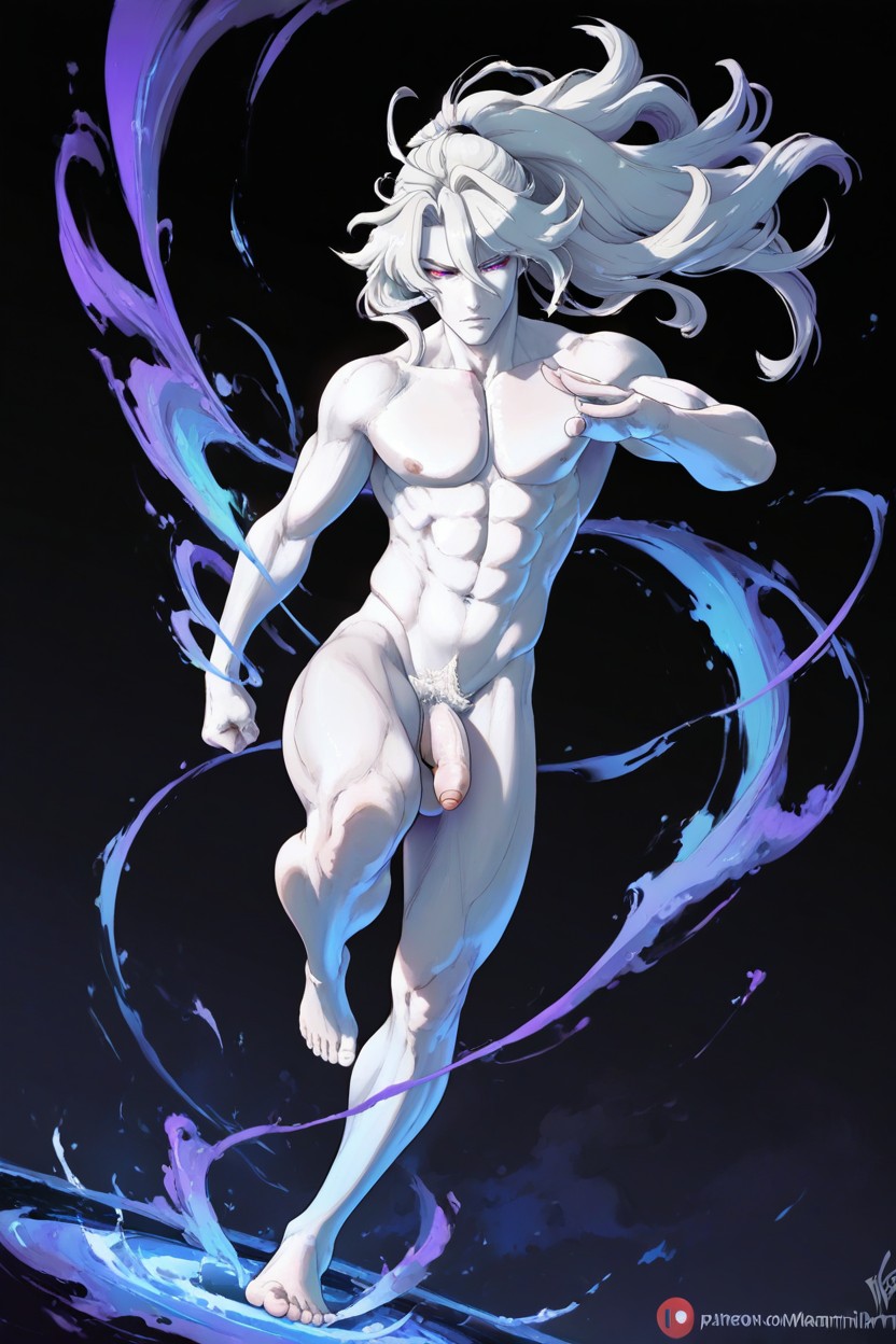 25+, White Long Hair, Man AI Gay Porn