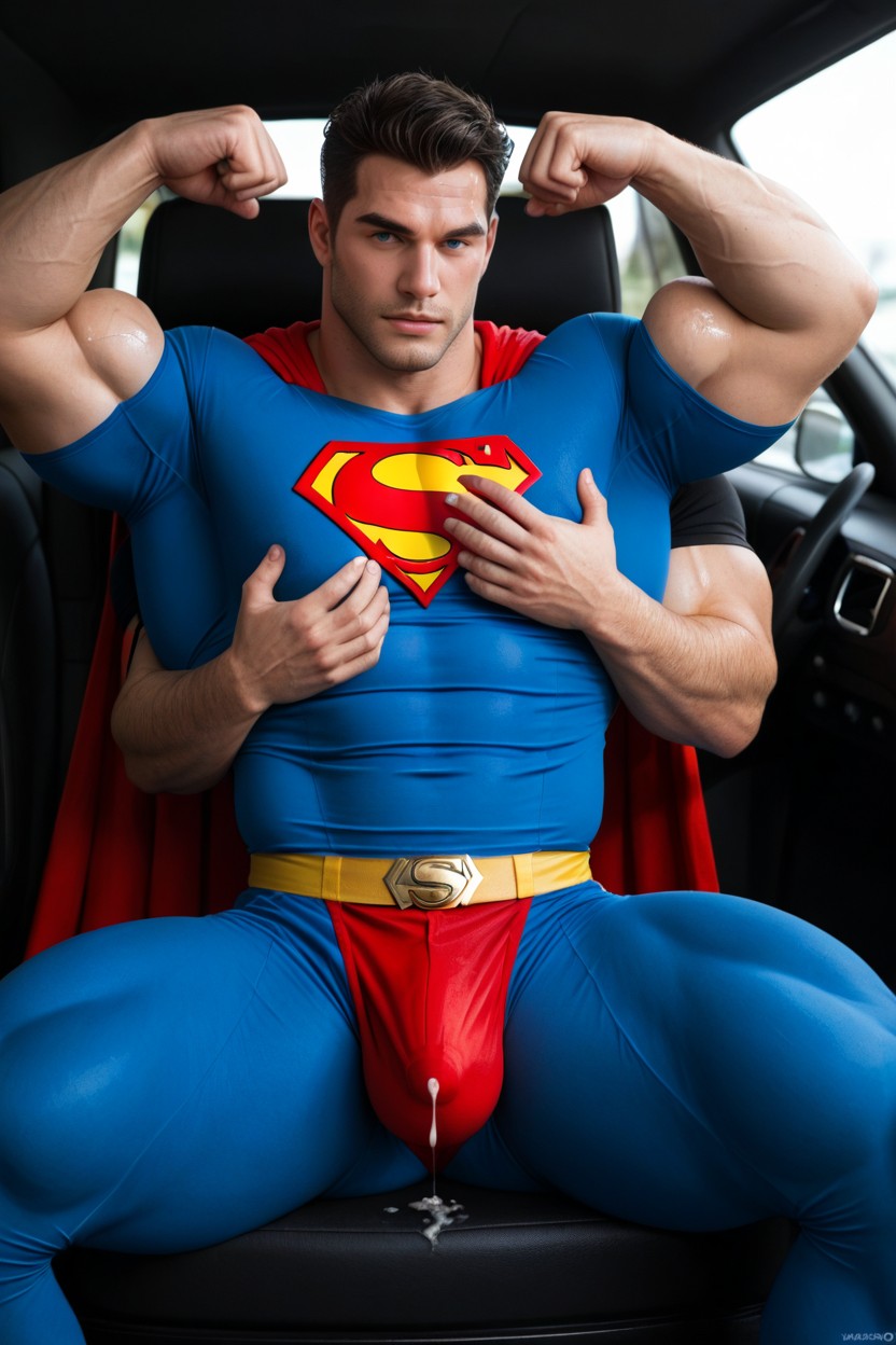 More Muscles, Sitting In Seat, Red Boots AI Gay Porn