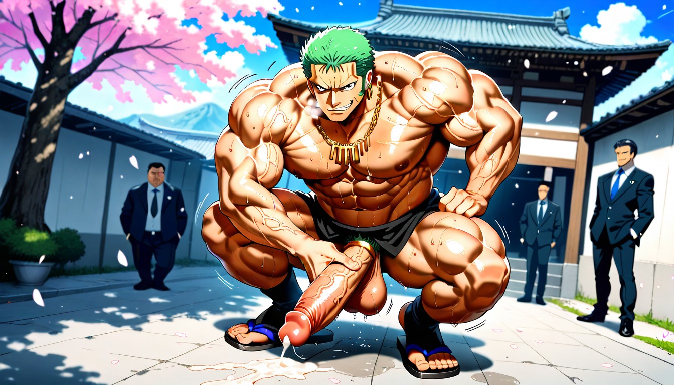 Nagare Masive Cock Is Sucked By Oubi Akitaru Mouth, 3 People, Gold Chain Necklace AI Gay Porn