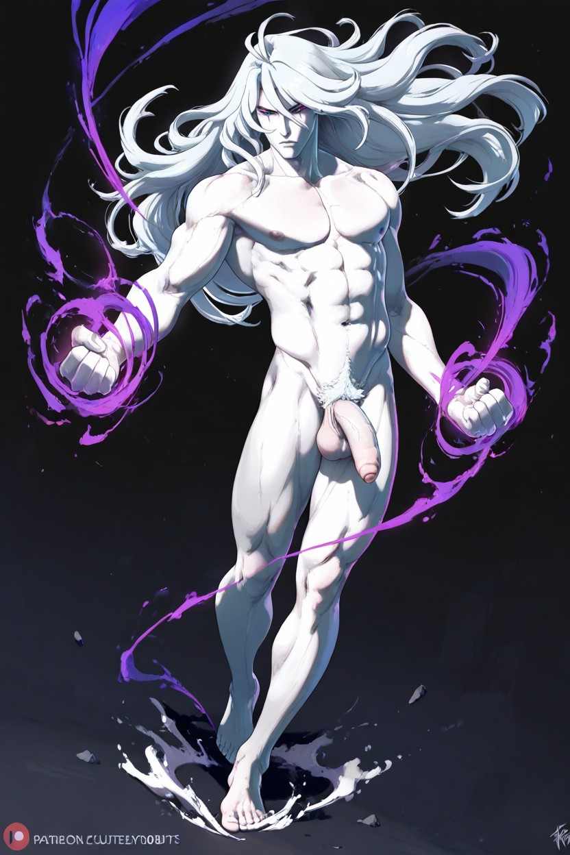 Big Sagging Balls, Very Pale Skin, Front View AI Gay Porn
