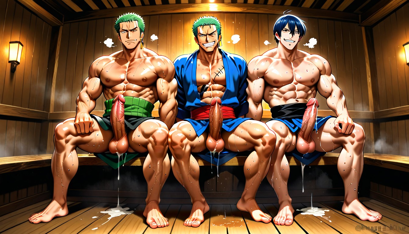 Hot Smiles, Roronoa Zoro, Detailed AI Gay Porn