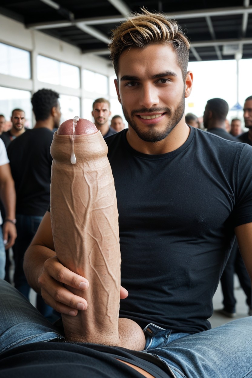 Humongous Uncut Dick Longer And Thicker Than Body, Facial Hair, Gigantic Hyper Boner AI Gay Porn