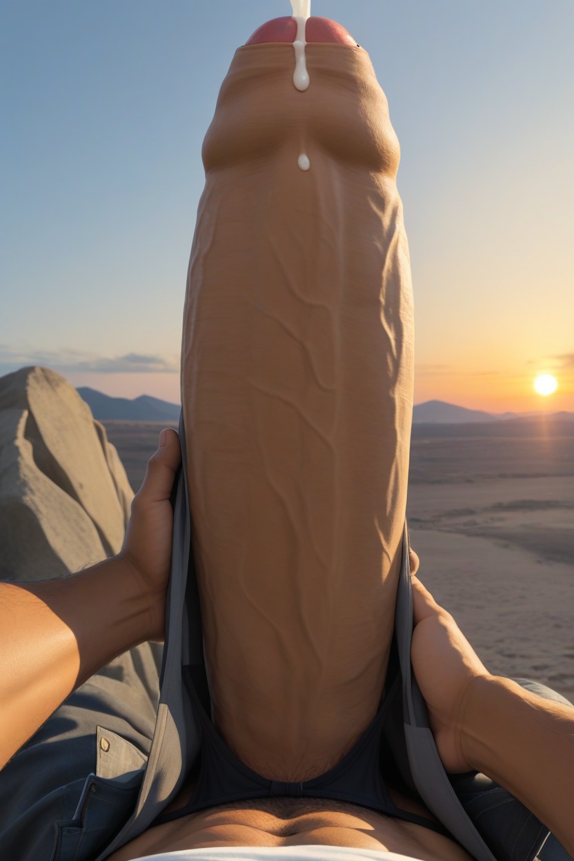Glowing Eyes, Solo, Sunset AI Gay Porn