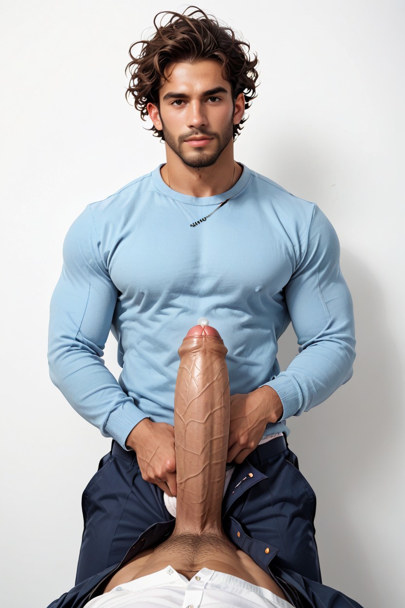 Uncut Dick, Scruffy, Sweater AI Gay Porn