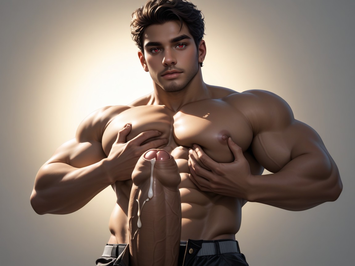 Gigantic Hyper Boner, 18+, Penis Inside Pants AI Gay Porn