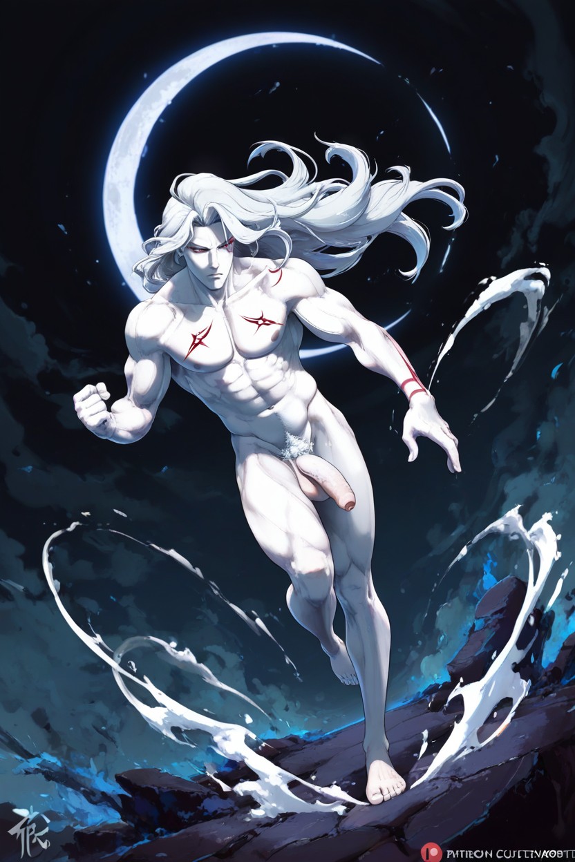 Full Body Visible, Kicking, Simple Black Background AI Gay Porn