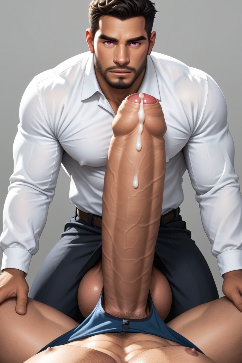 Square Jaw, Masculine, African AI Gay Porn