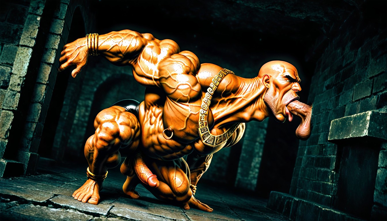 Bodybuilder, High Definition, Golden Earrings AI Gay Porn
