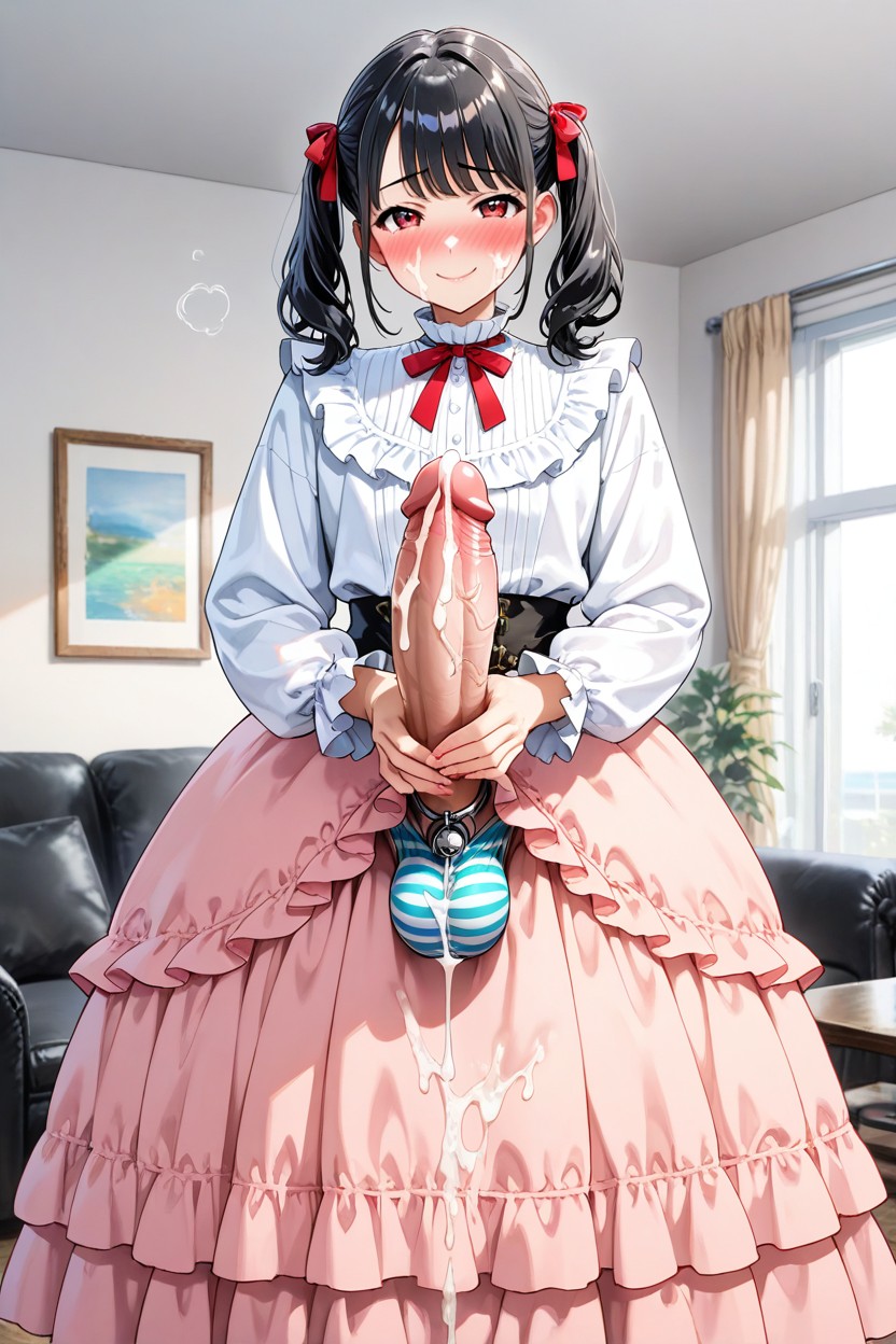 Shy Smile, Puffy Pretty Dress, 18+ AI Gay Porn