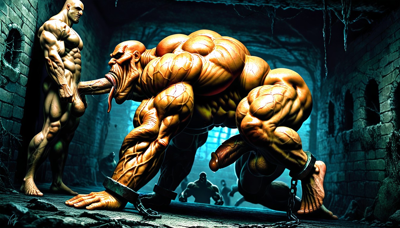 Ultra Wide Angle, Veiny Muscles, Flaccid Penis AI Gay Porn