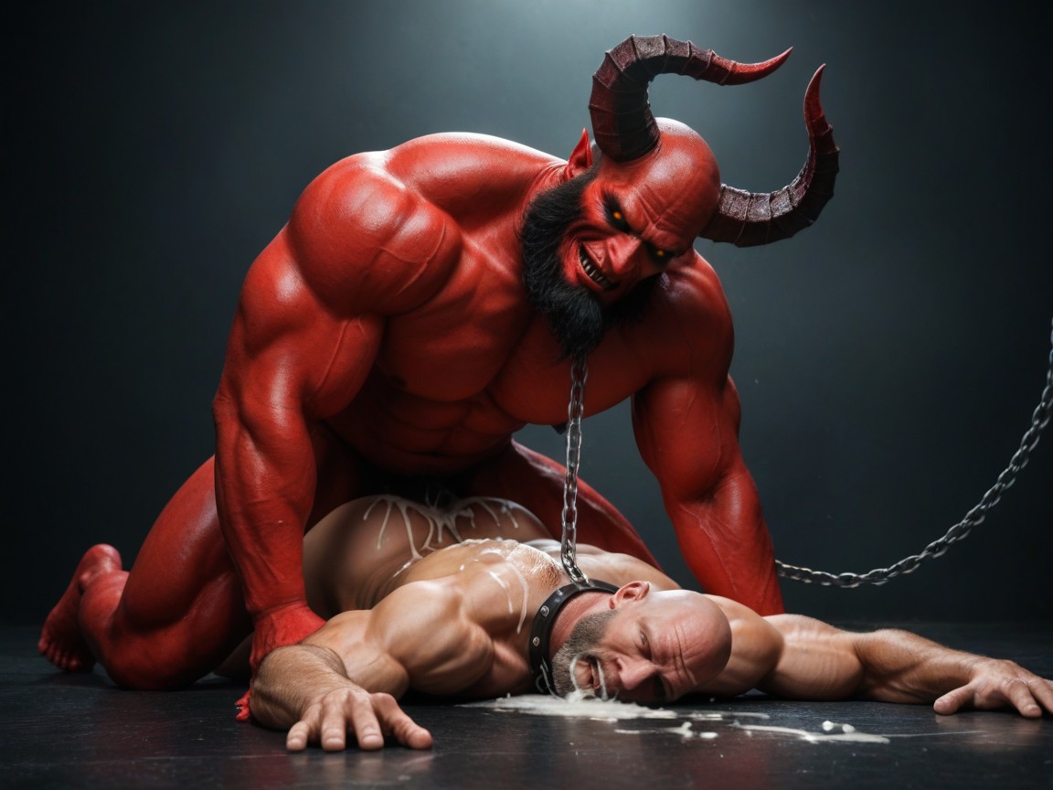 Demons Hold Man Down, Huge Butt, Hell AI Gay Porn