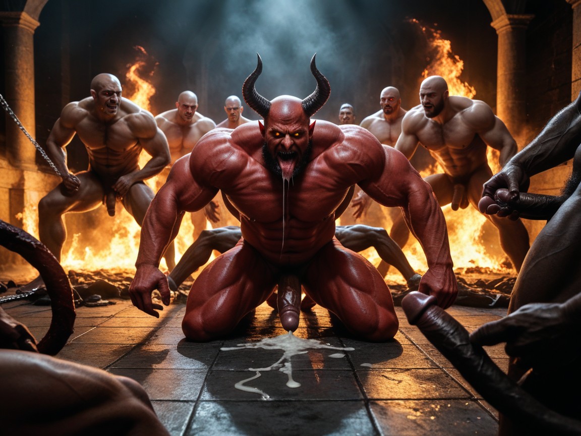 No Strength, Receiving Multiple Cocks, Middle Eastern Looking Man With Bald Head A Dark Beard And Olive Skin AI Gay Porn