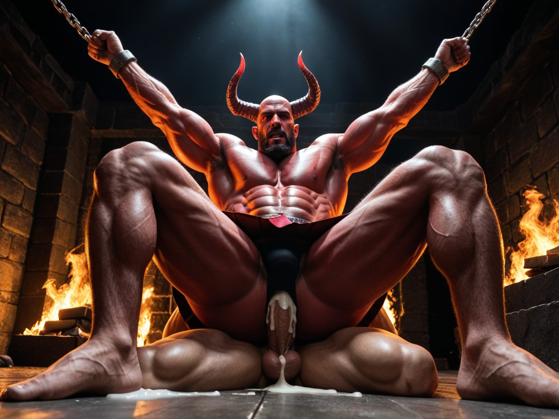 Bottom Up (upskirt), Devil Horns, Cum Everywhere AI Gay Porn
