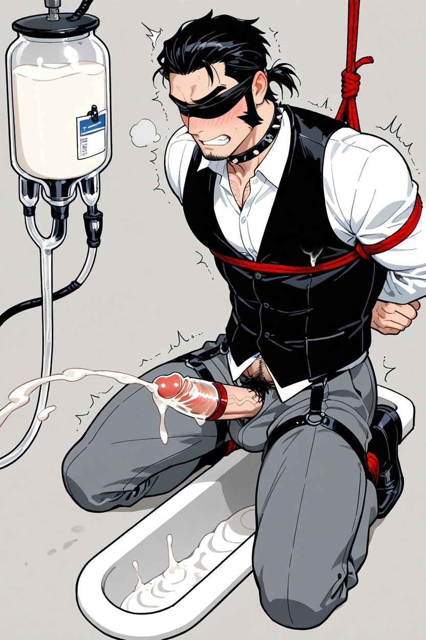 Sperm Collecting Machine, Lots Of Jars Of Sperm Surrounding Him In The Background, Milking Machine Attached To Penis Porno gay IA