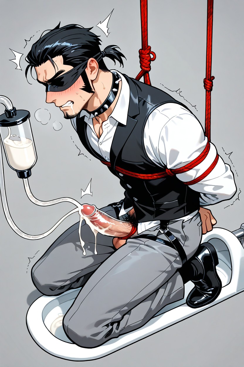 Goth Biker, And Grey Office Pants, Black Nylon Smart Dress Socks AI Gay Porn