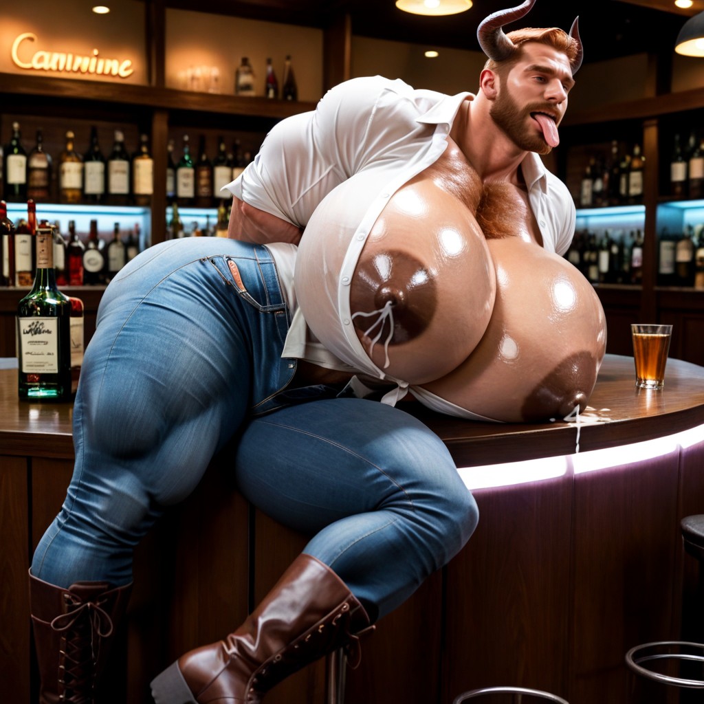 Bottom Up, Extremely Large Ass, Arms Behind Back AI Gay Porn