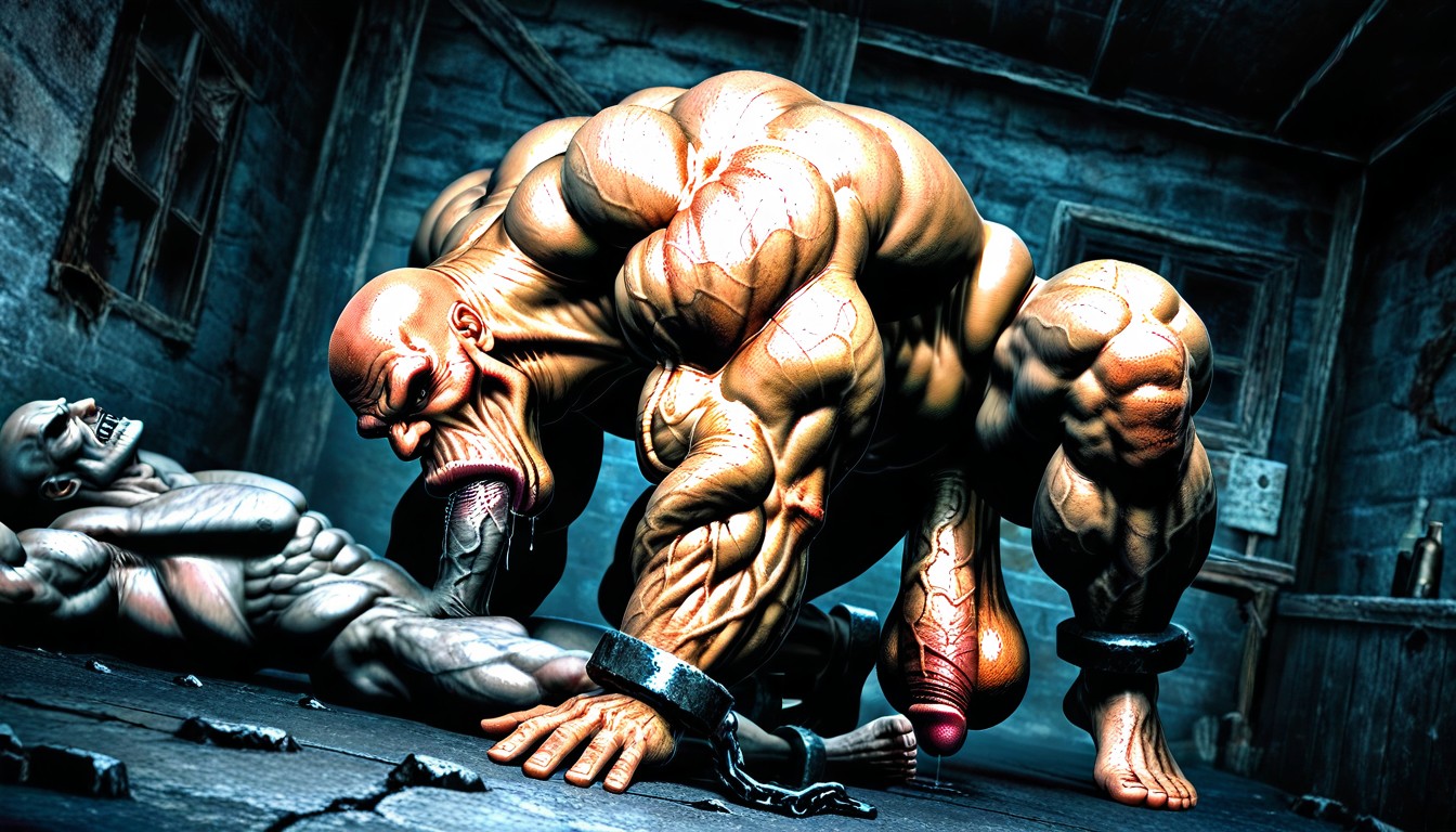 Gigantic, Hyper Muscular Arms, Textured Muscles AI Gay Porn