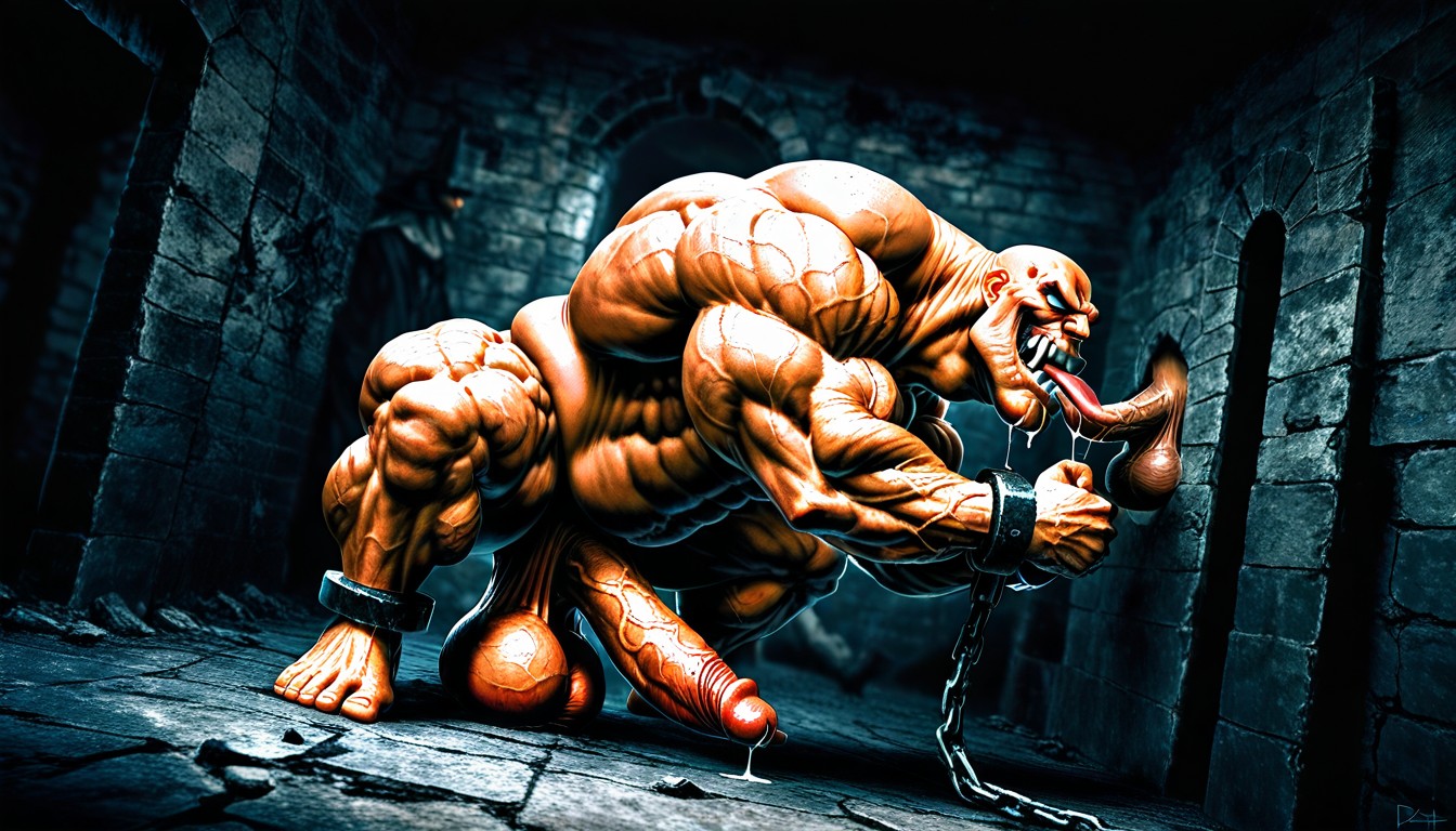 Dutch Angle, Hyper Muscular Arms, 18+ AI Gay Porn