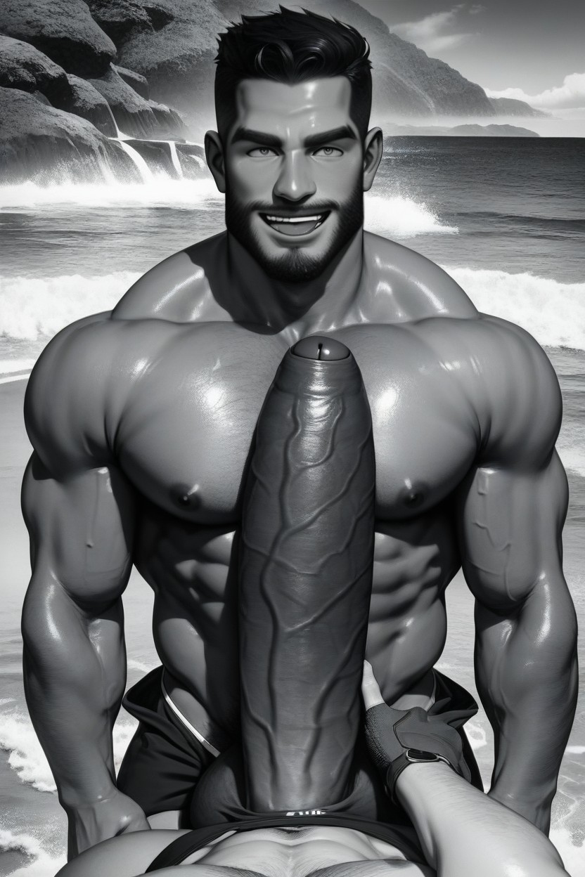 Wet, Beach Water, Hyper Cum AI Gay Porn