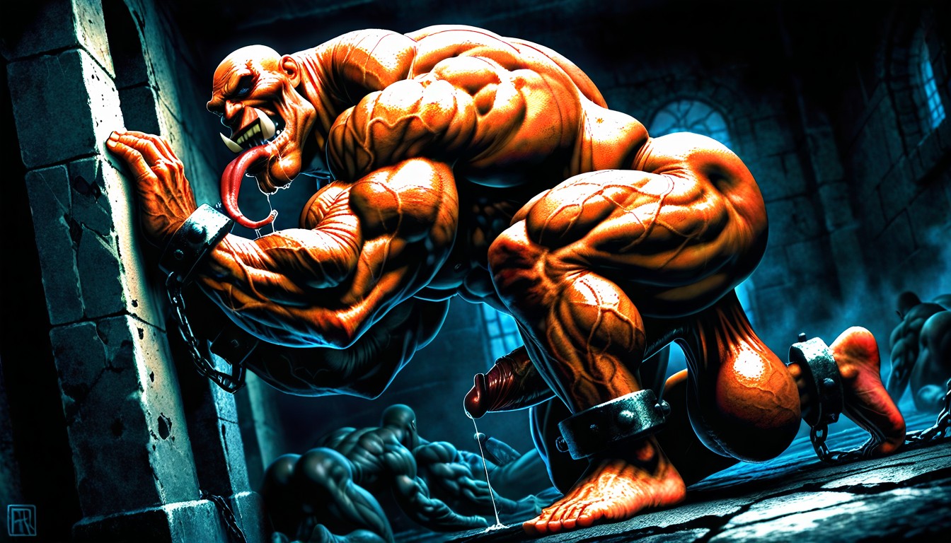 Hyper Muscular Arms, High Definition, Realistic Face Porno gay IA
