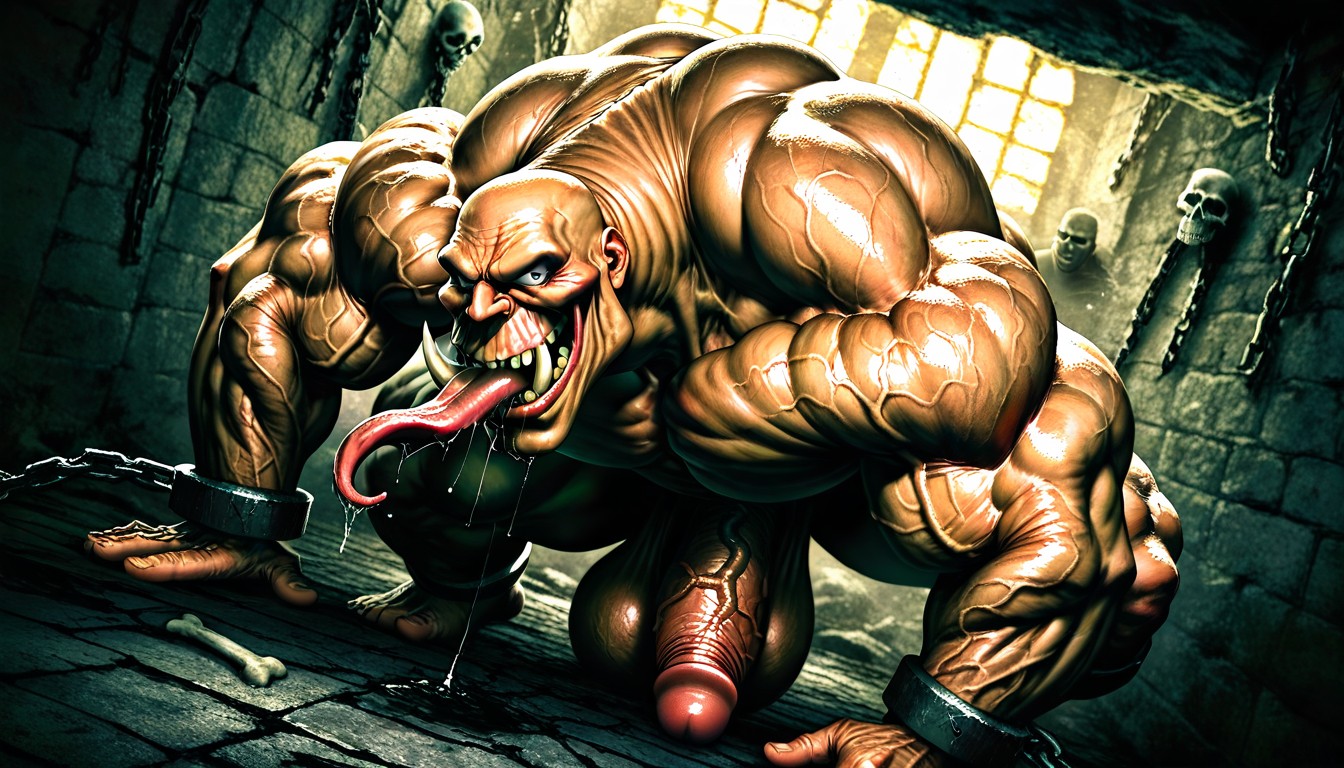 Dark Tanned Skin, Veiny Muscles, Detailed Image AI Gay Porn