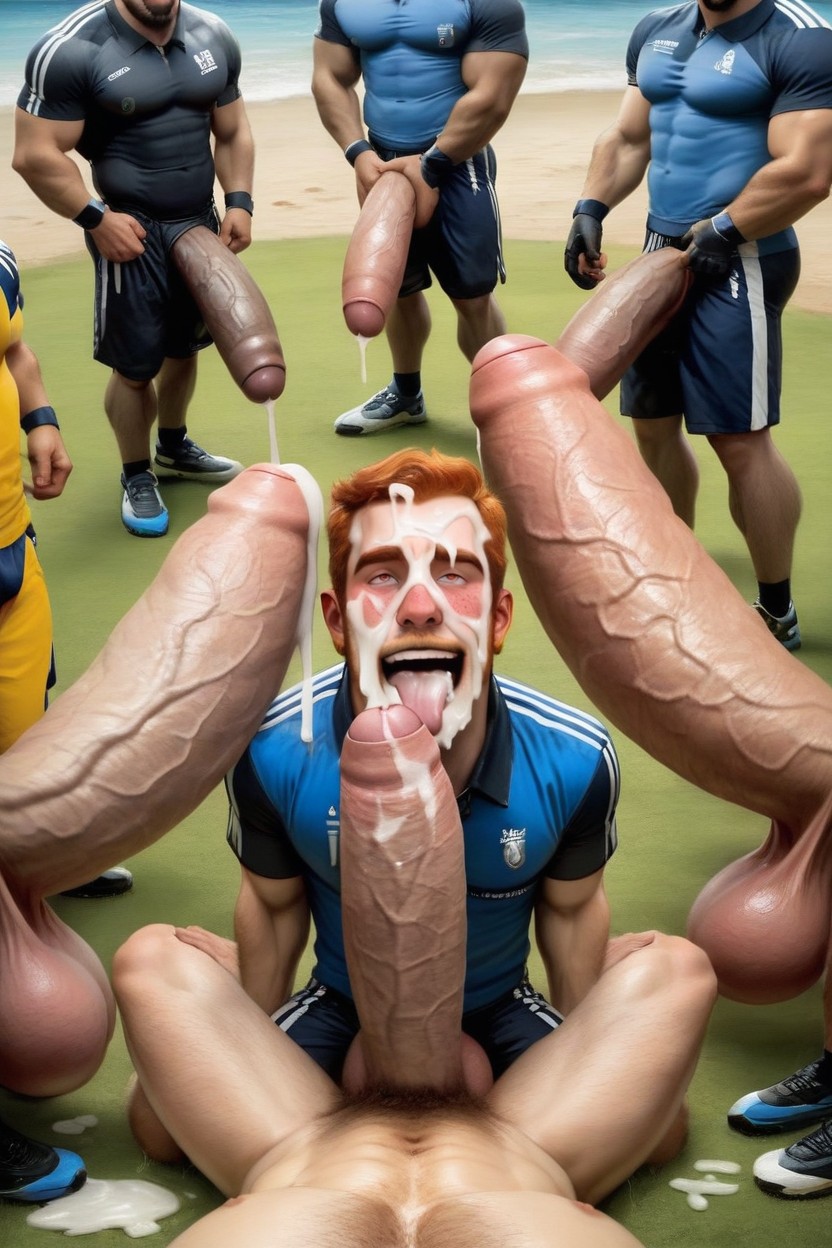 Rolling Eyes, Masculine Manly Guy With Open Mouth, Ahegao AI Gay Porn