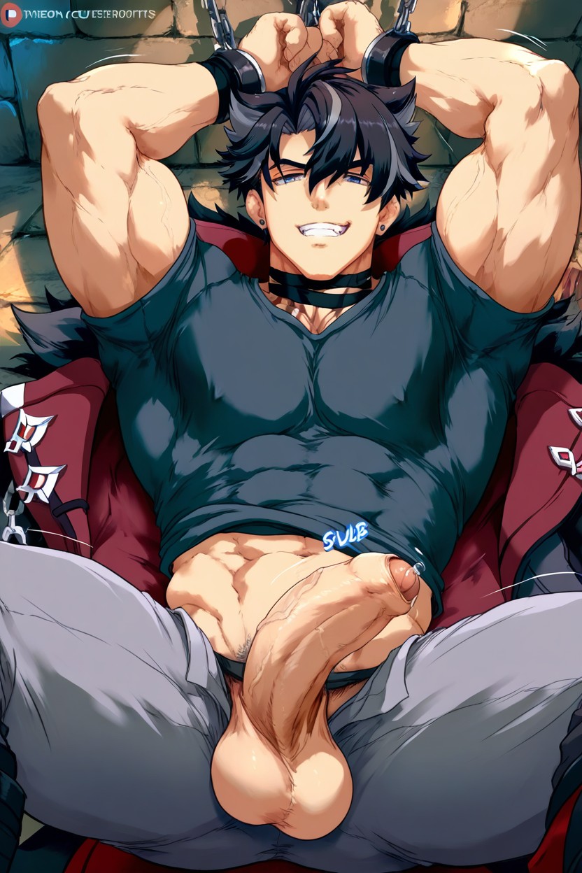 Smiling With Teeth, Sound Effects, Arms Up AI Gay Porn