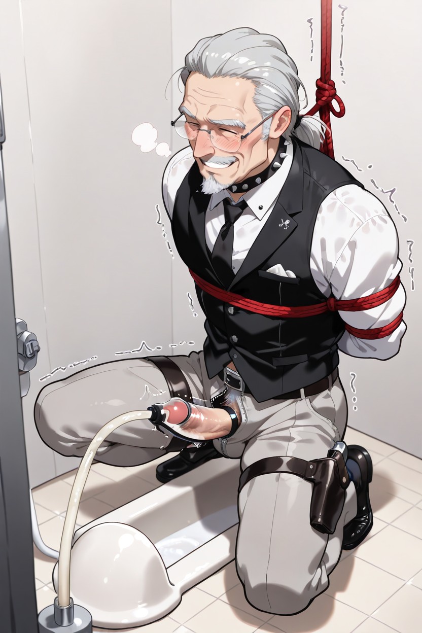 Black Tie, Small, Milking Machine Industrial Parts AI Gay Porn