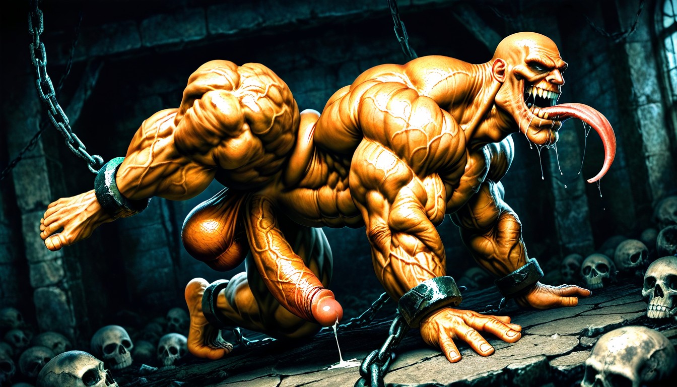Bodybuilder, 18+, Flaccid Penis AI Gay Porn