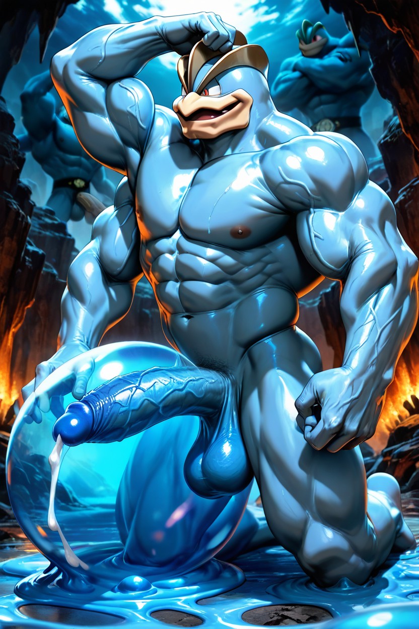 Dusk, Cock Bigger Than Leg, Machamp AI Gay Porn