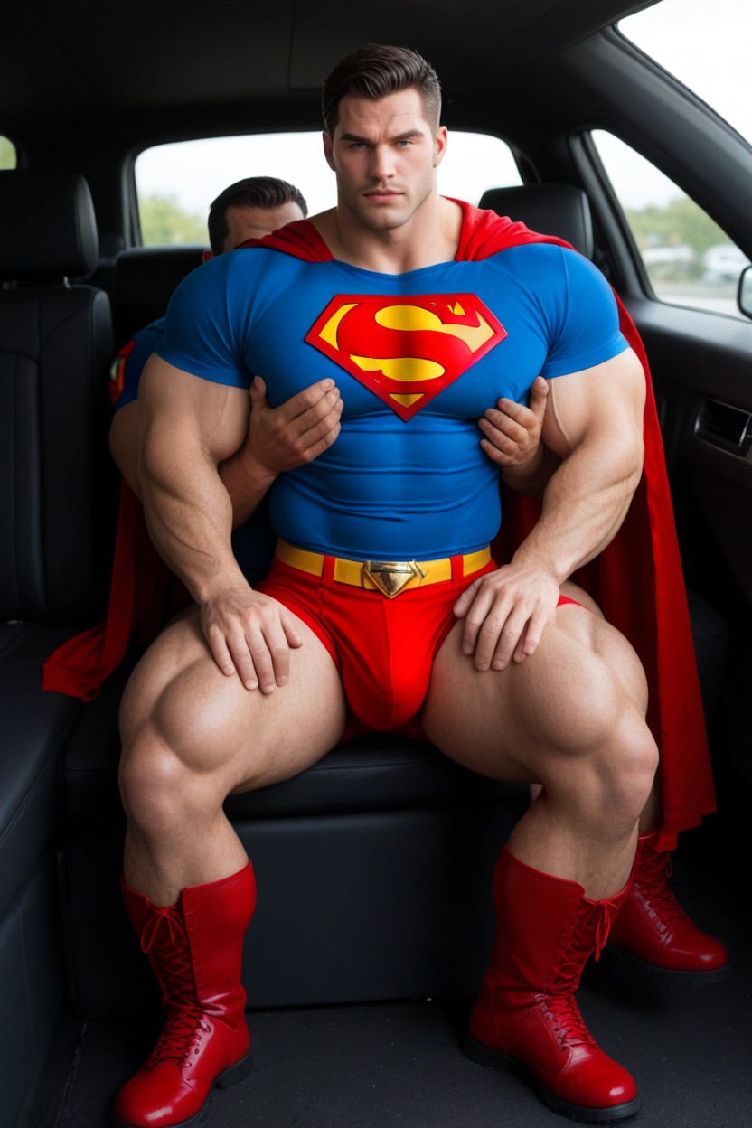 Another Man’s Hands On Superman’s Pecs, Fully Clothed In Costume, 25+ AI Gay Porn