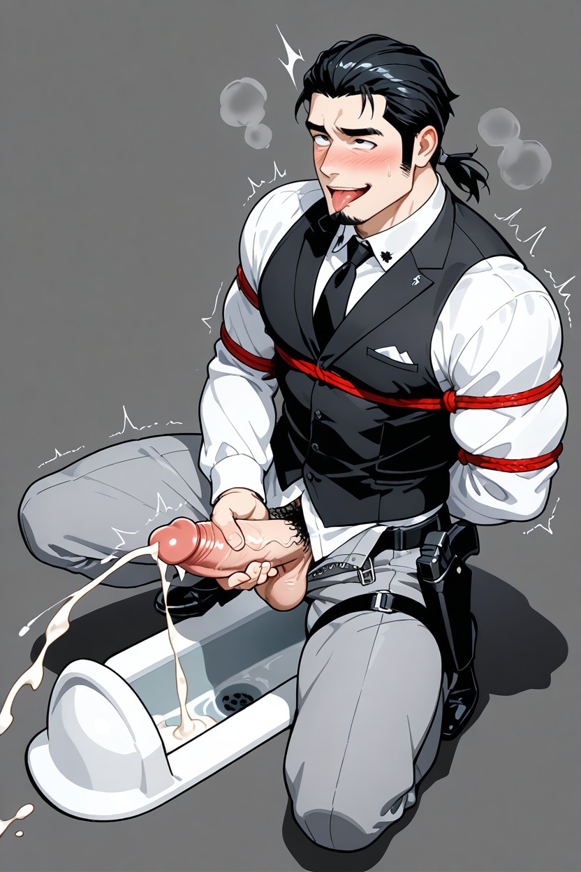 Goatee Soul Patch, Tentacles Jerk Him Off, Japanese Style Squat Toilet AI Gay Porn