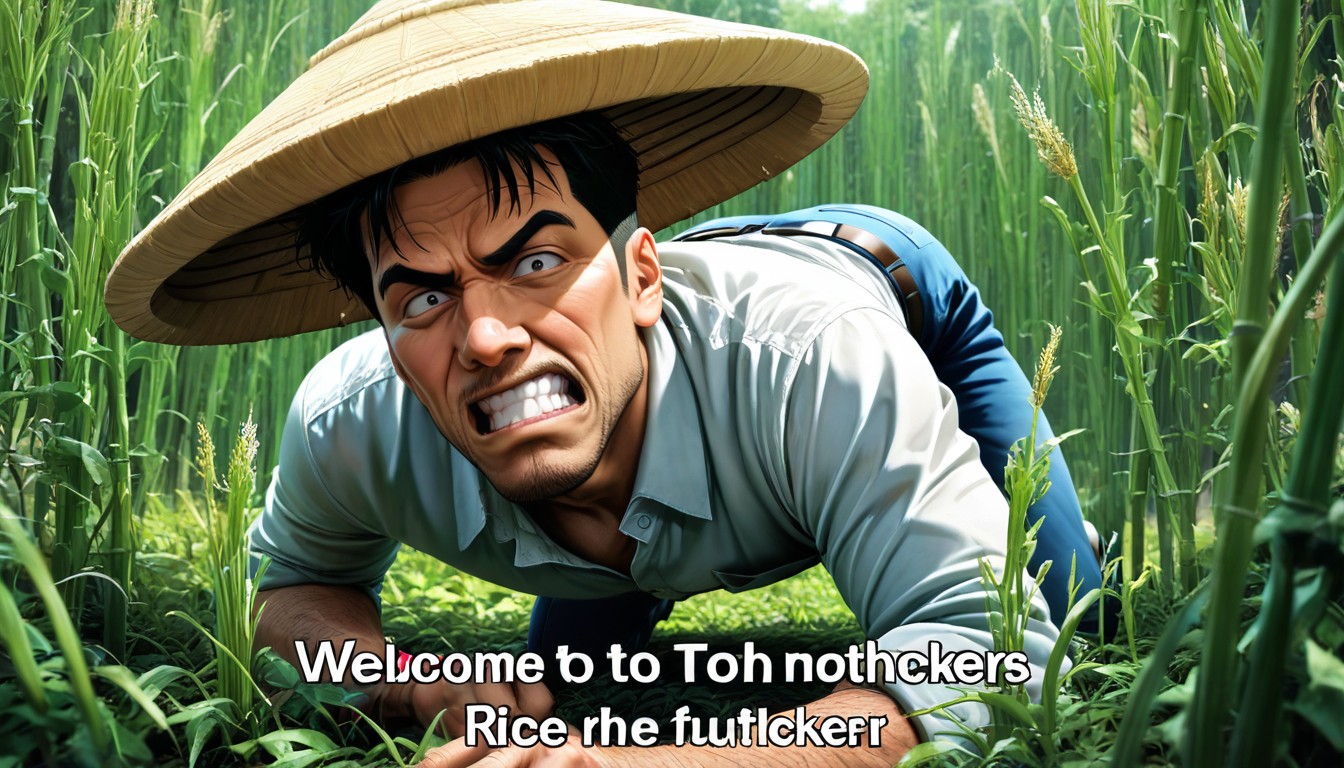 Crouched Low To The Ground, Welcome To The Rice Fields Motherfucker, High Contrast AI Gay Porn