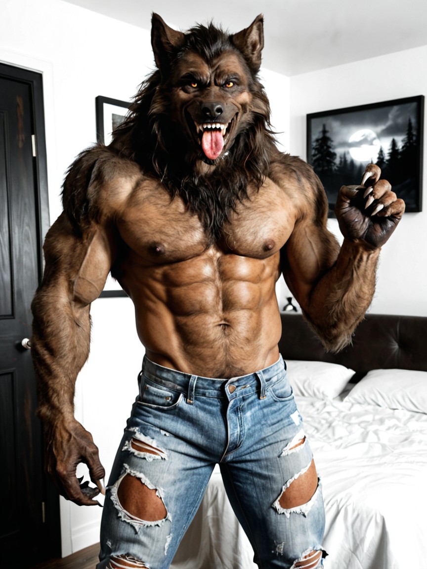 K Resolution, Werewolf Has A Massively Oversized Torso, 18+ AI Gay Porn