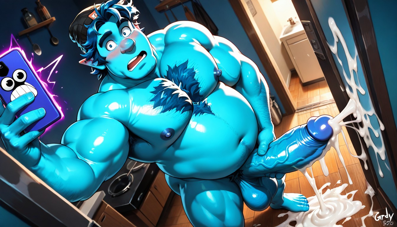Blue Hair, Night Time, Manly Porno gay IA