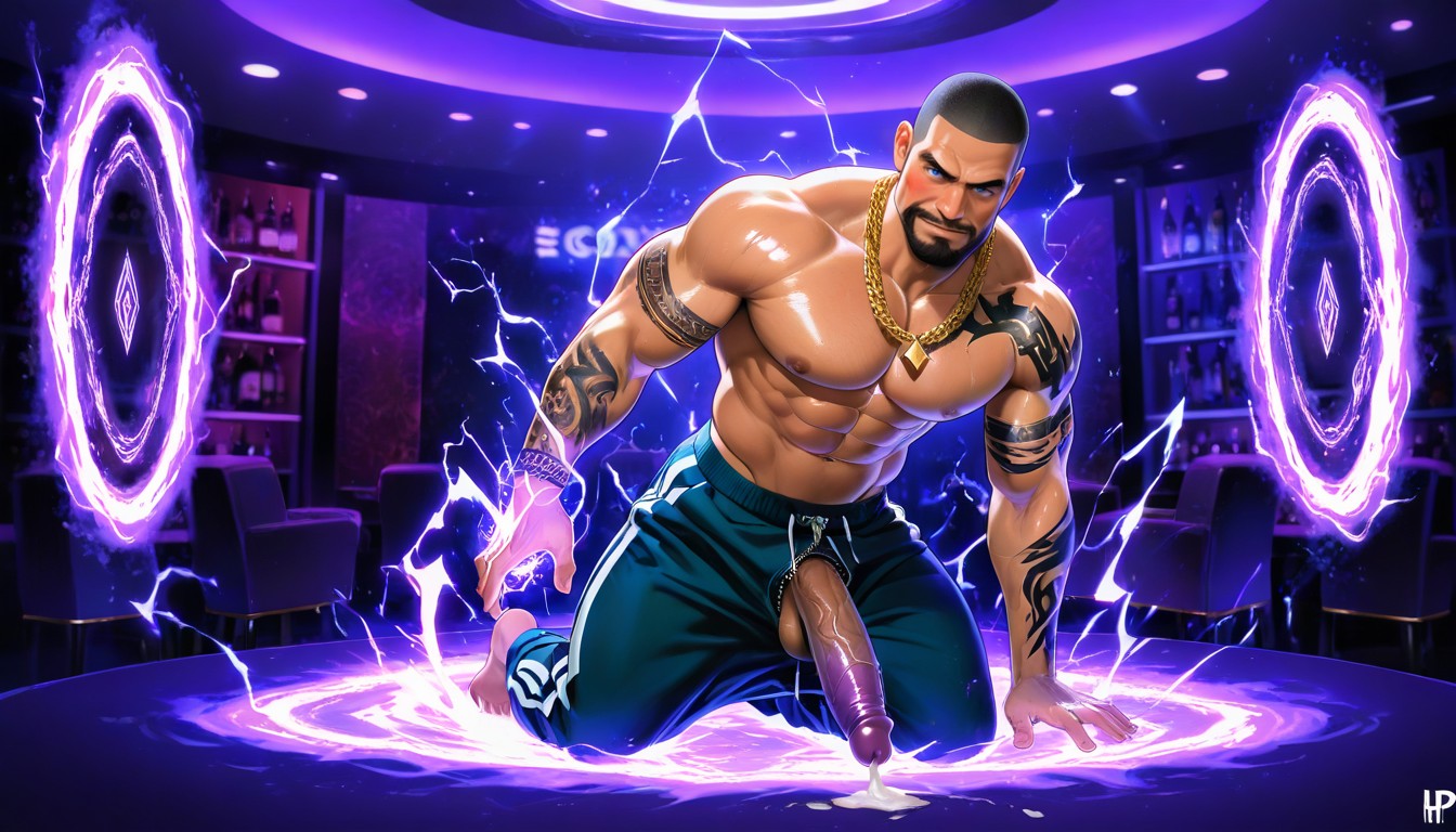 Buzzcut, Hair Covering Eyes, Strip Club AI Gay Porn