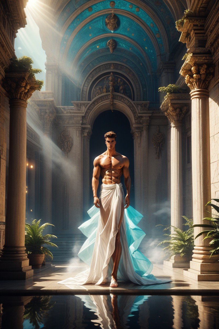 Small Ass, Beautiful Vibrant Colorful Scenic Background, Ancient Outdoor Architecture AI Gay Porn