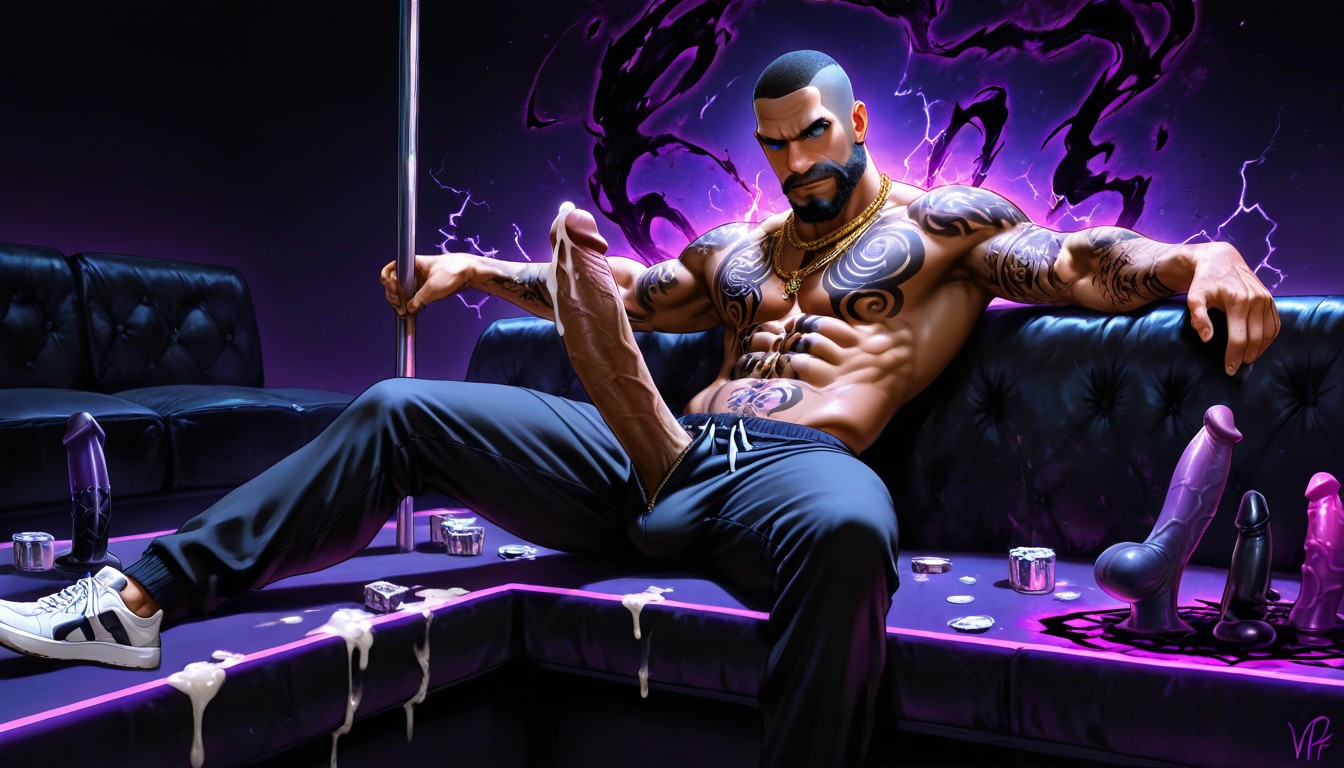 Horny Aggressive Tops, Tattoos, Darkness AI Gay Porn