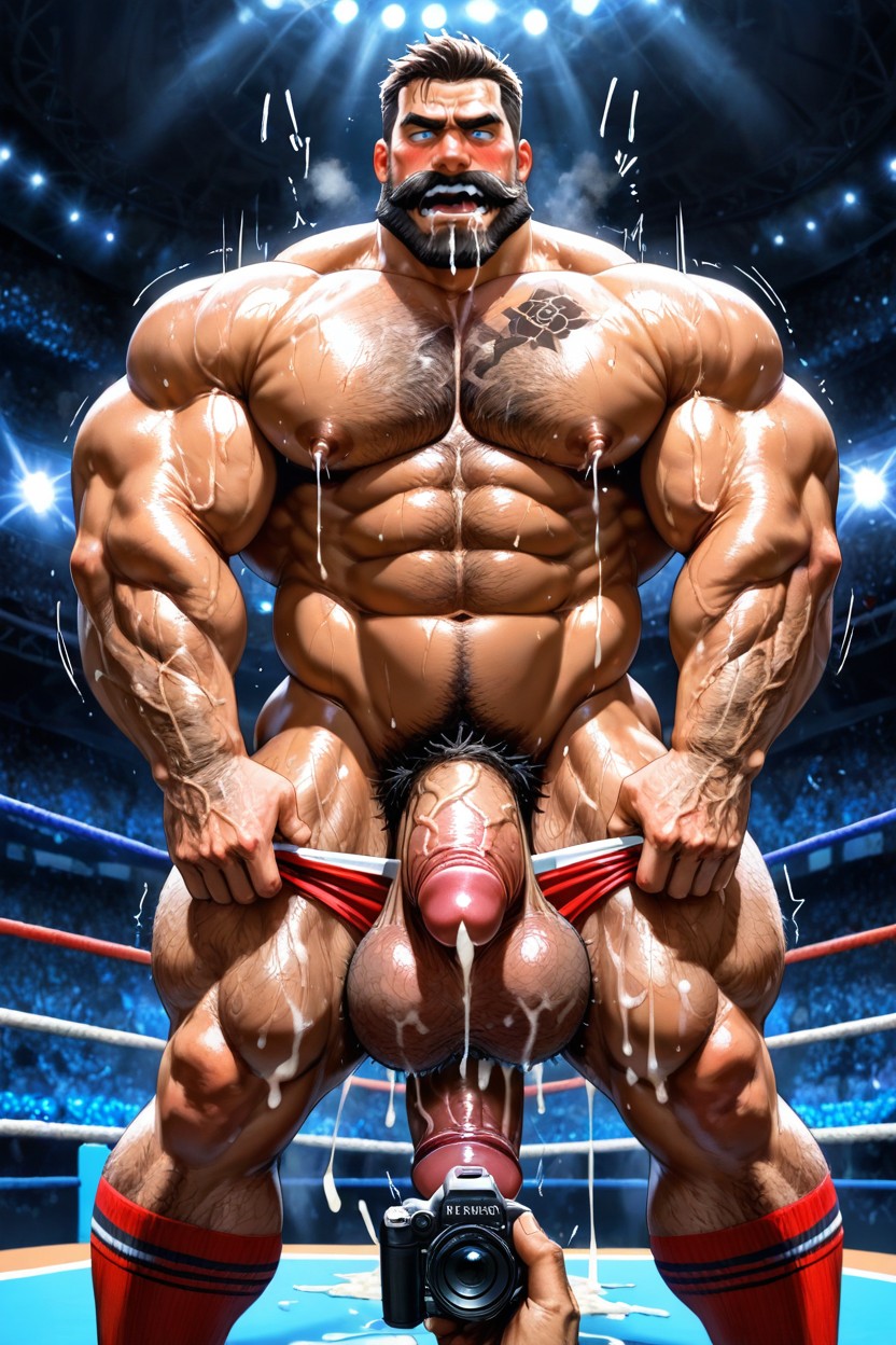 Pronounced V-line, Saliva On Socks, His Nipples Sucked By Giant Daddy Hunk AI Gay Porn