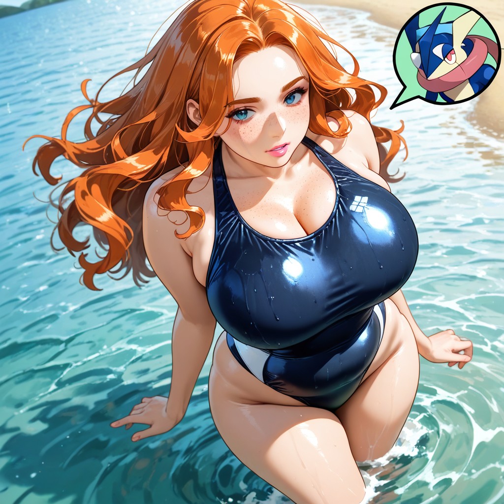 Lake Surface Reflections, Full Pink Lips, Voluptuous Curves AI Gay Porn
