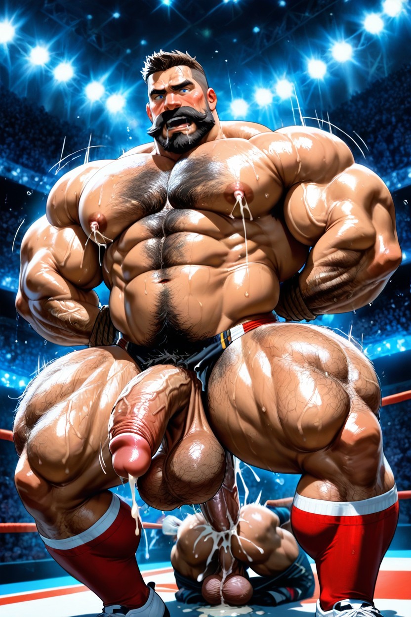 Males Only, Embarrassed, Very Hairy Balls AI Gay Porn