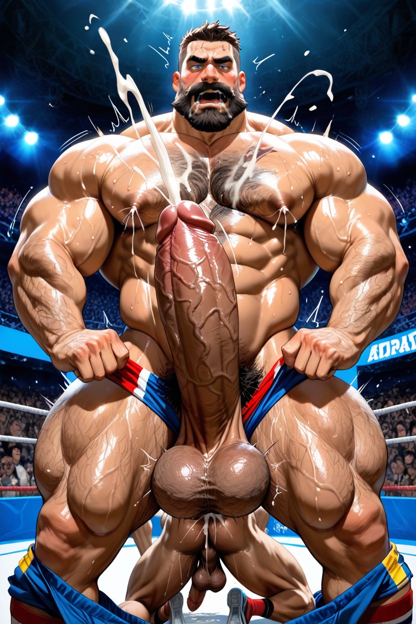 Embarrassed, Mostly Wet Body, Full Beard AI Gay Porn