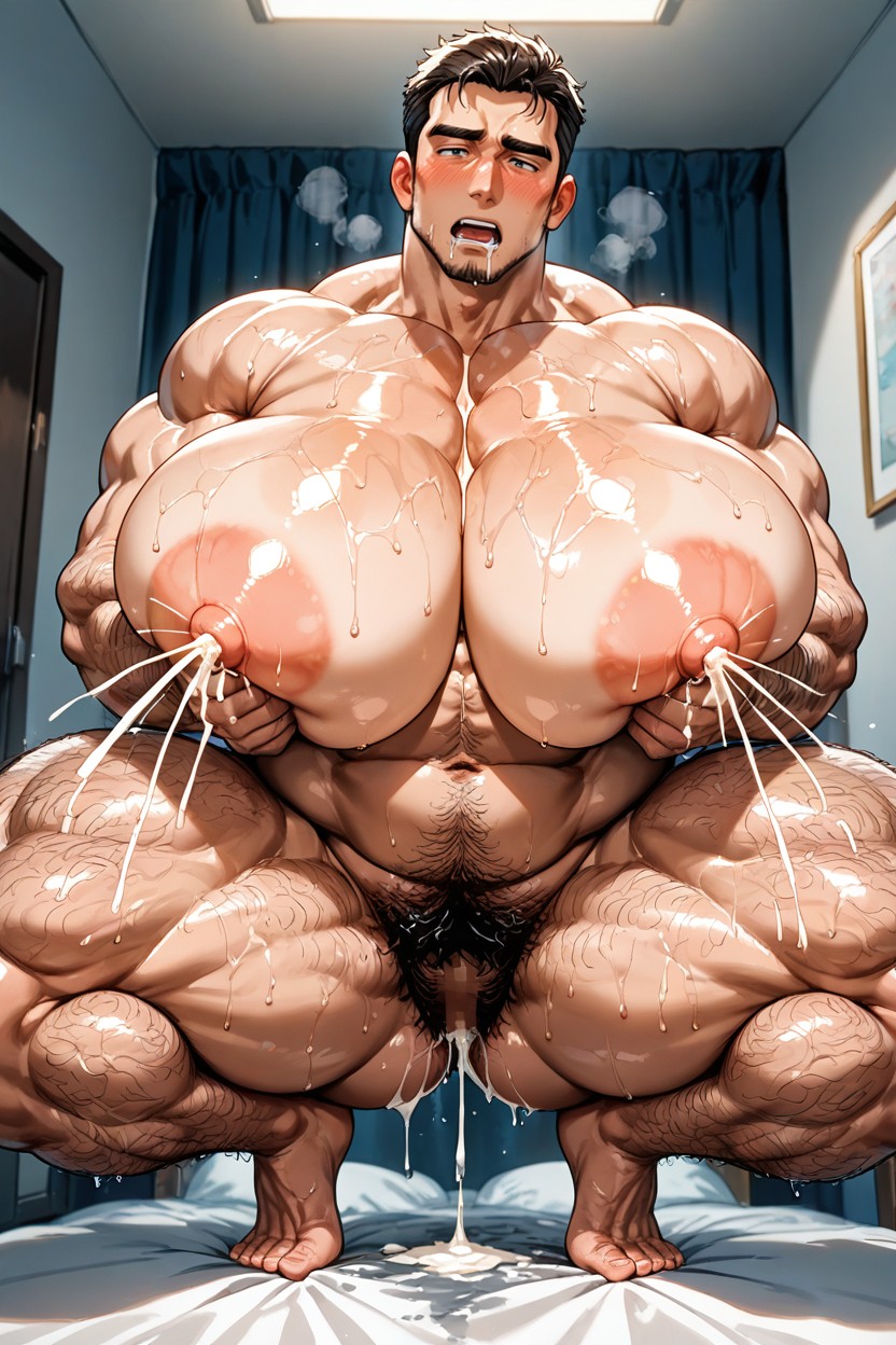Hairy, Squatting, Squat Position AI Gay Porn
