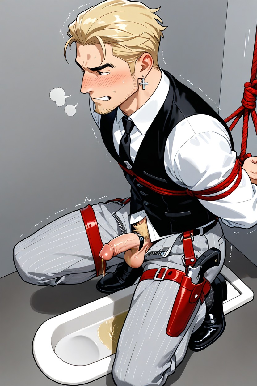 Black Tie, Blush, Unzipped Zipper Fly On Pants Porno gay IA