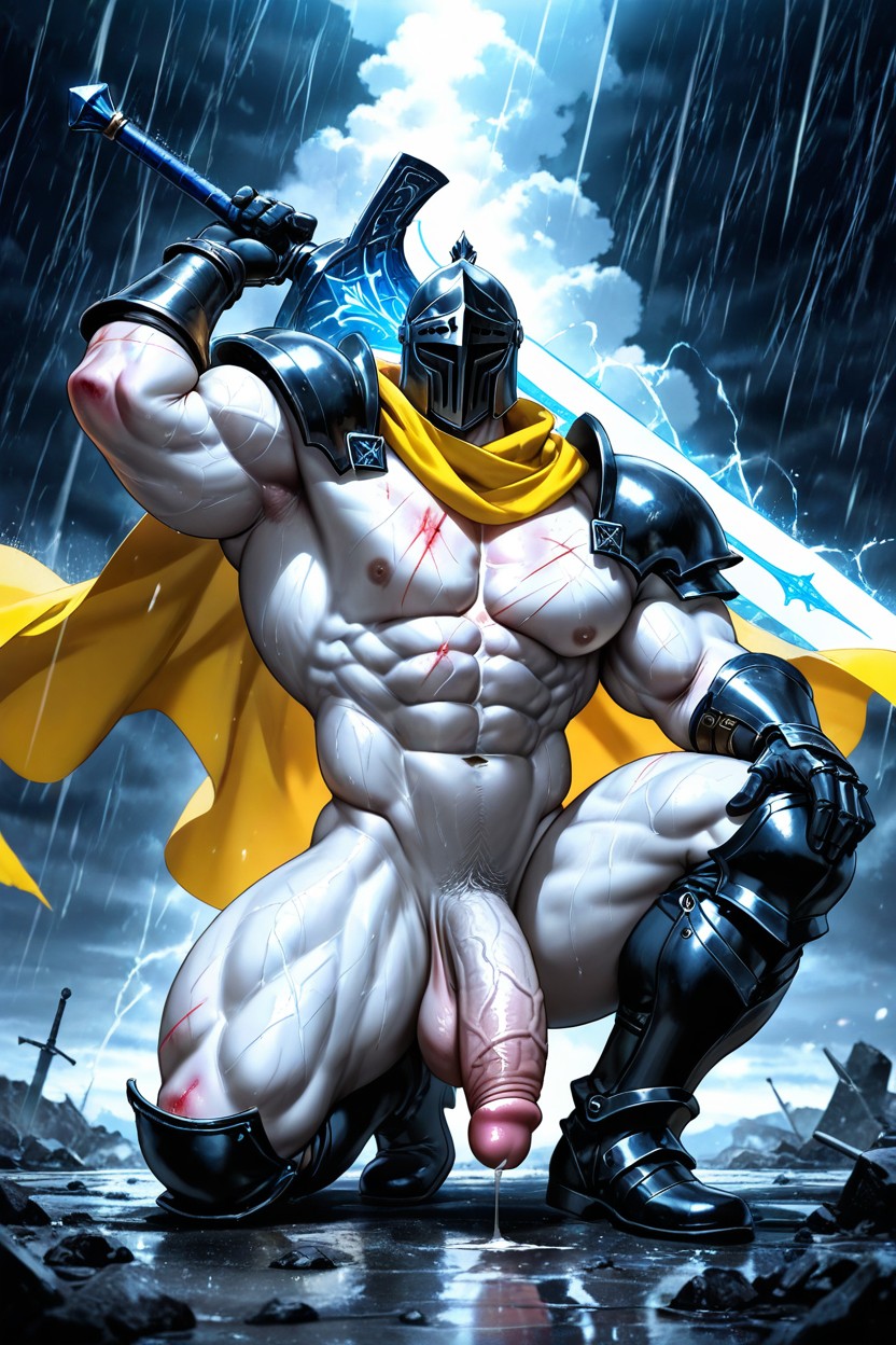 Exposed Pecs, Precum, Huge Penis AI Gay Porn