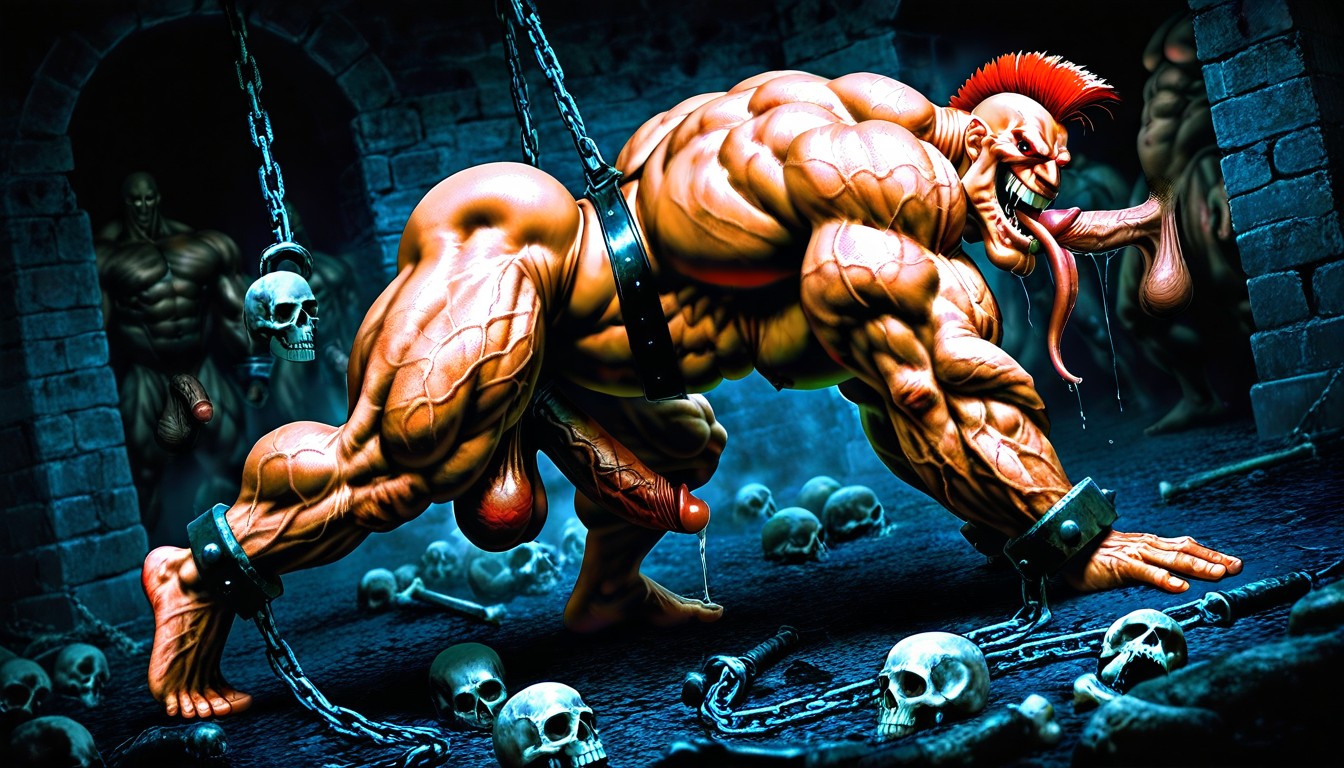 Muscular Pecs, Mohawk, Muscle Structure AI Gay Porn