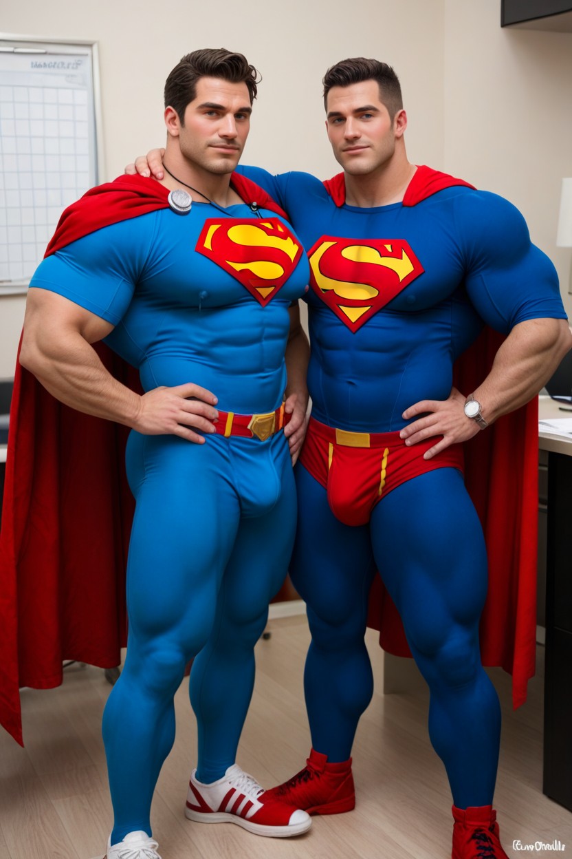 Red Thong, Pecs Are Hyper Boobs, Red Cape AI Gay Porn